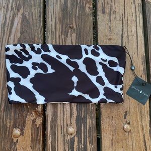 Stone Fox Swim Soma Bandeau Bikini Top Rodeo Cow